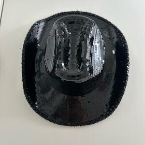 Black Sequin Fedora Hat